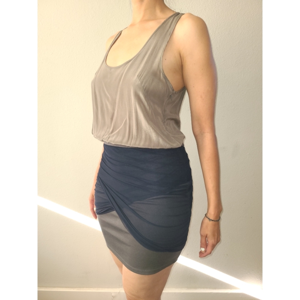 Plastic Island Silk bodycon Dress - loose top